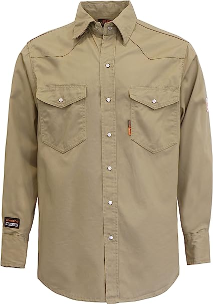 KONRECO FR Shirts for Men Button Down Flame Resistant HRC2